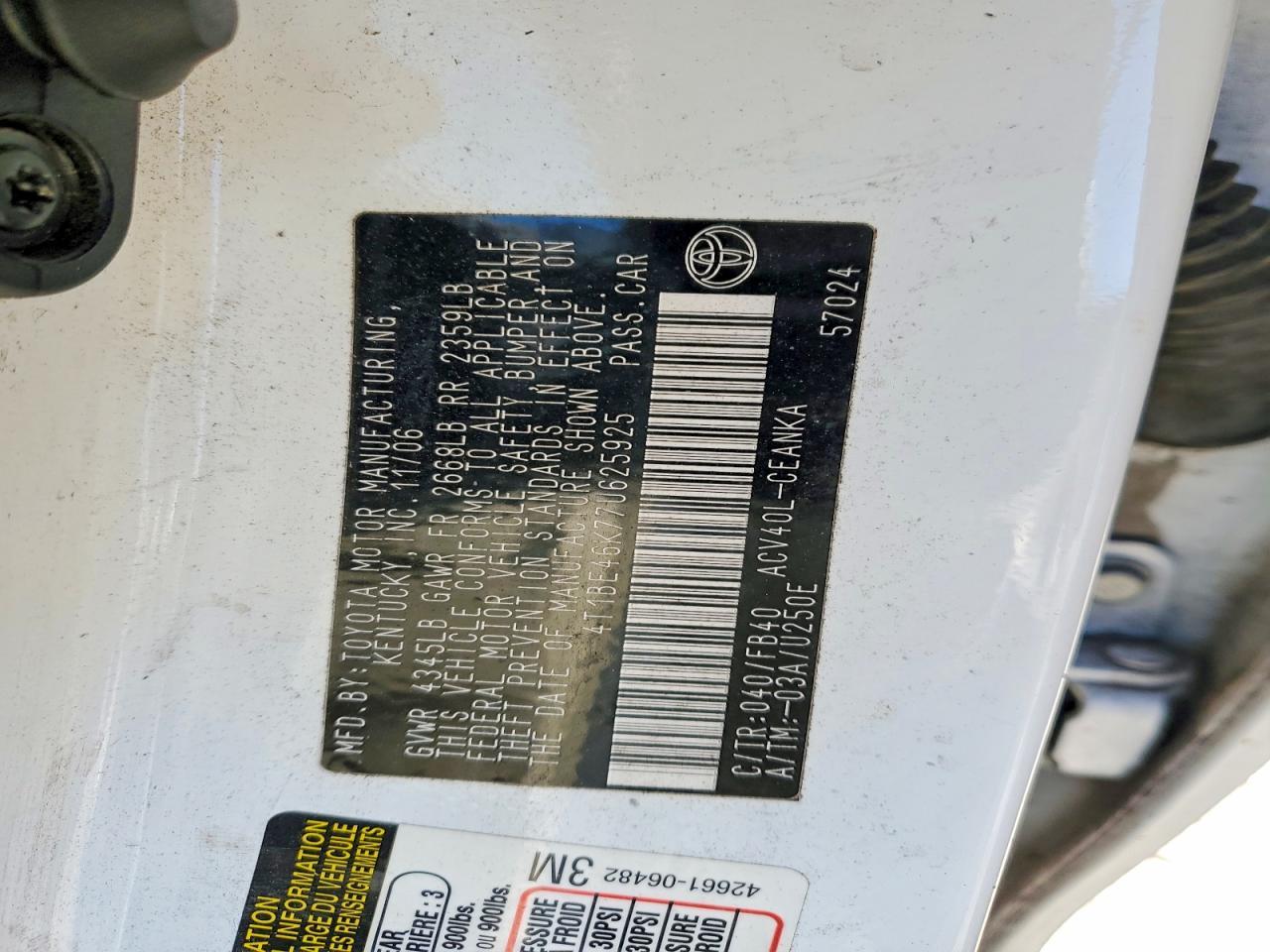 2007 TOYOTA CAMRY