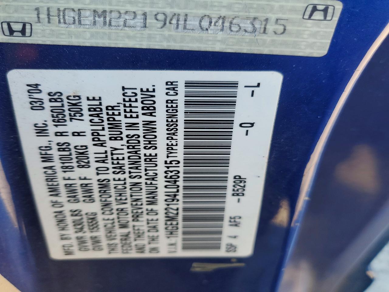 2004 HONDA CIVIC