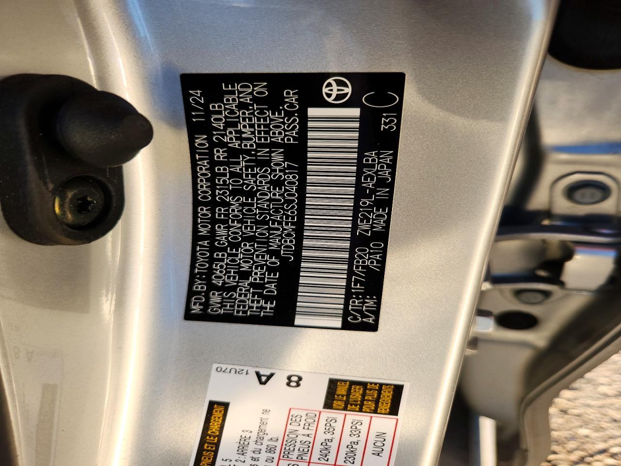 2025 TOYOTA COROLLA