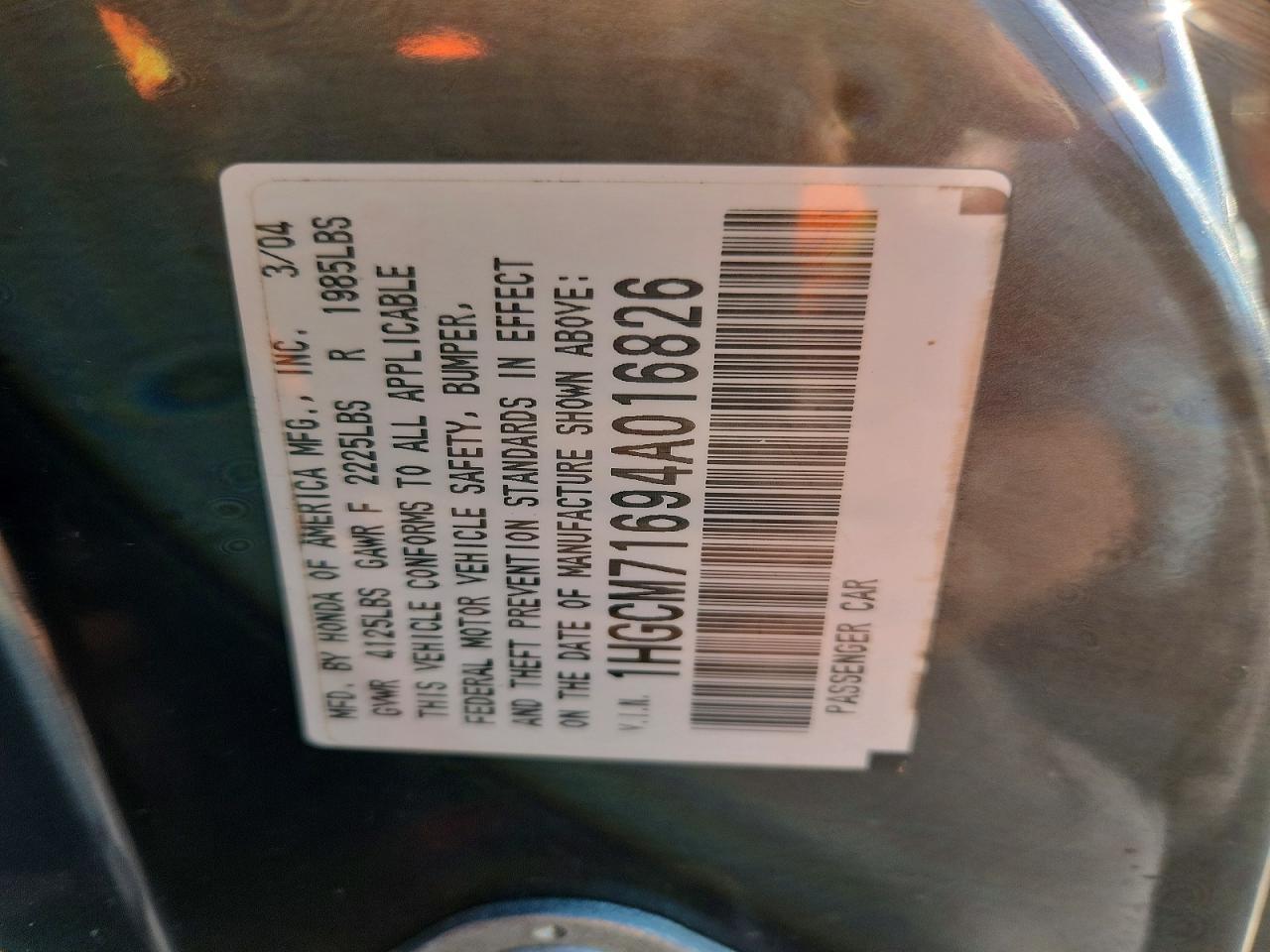 2004 HONDA ACCORD