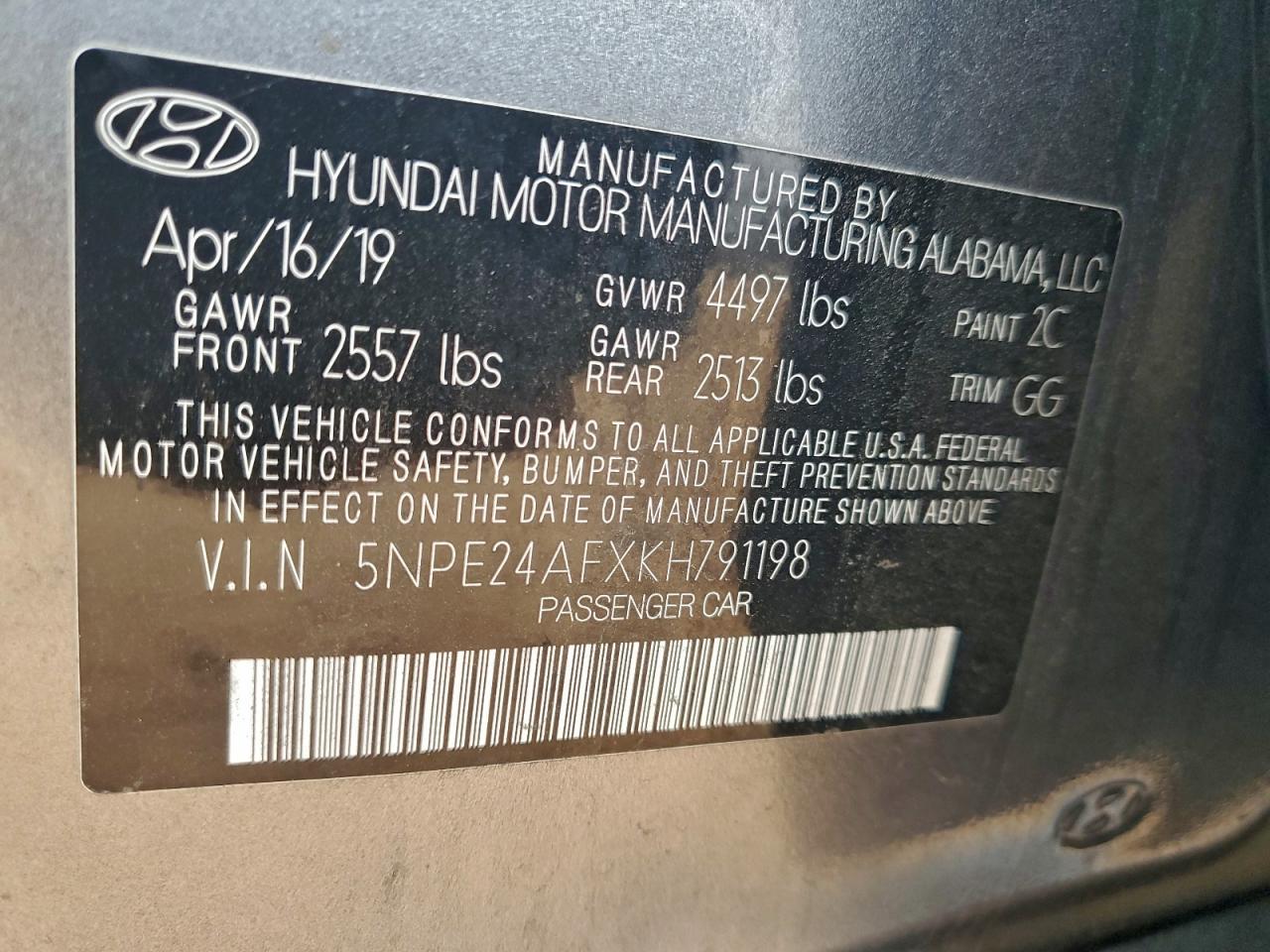 2019 HYUNDAI SONATA