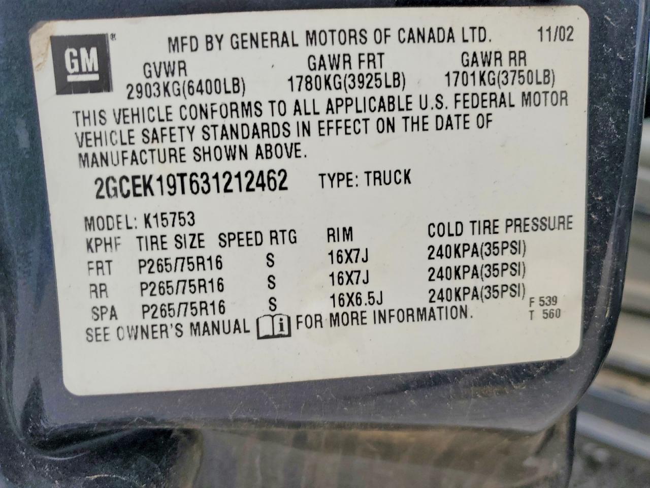 2003 CHEVROLET Silverado