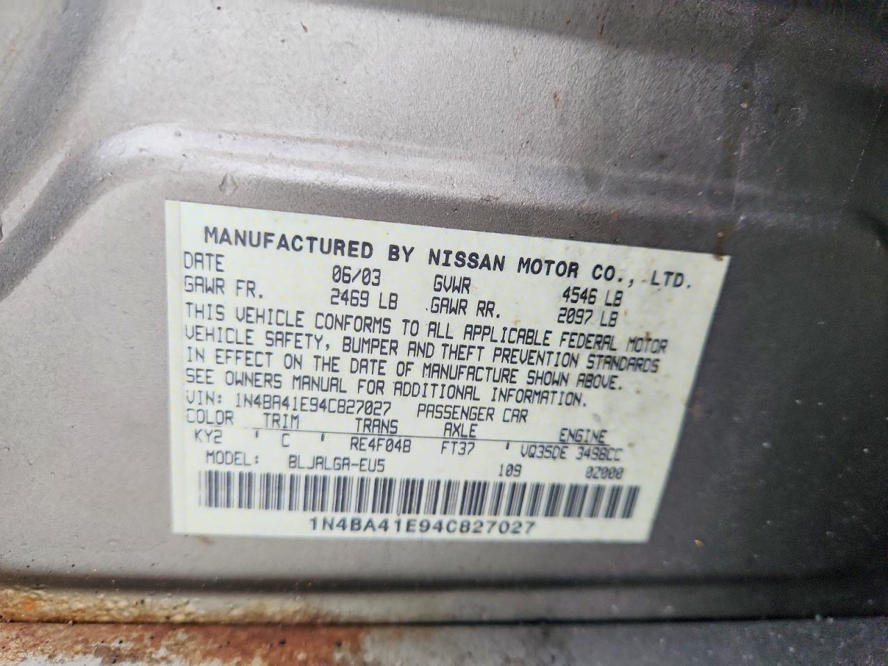 2004 NISSAN Maxima