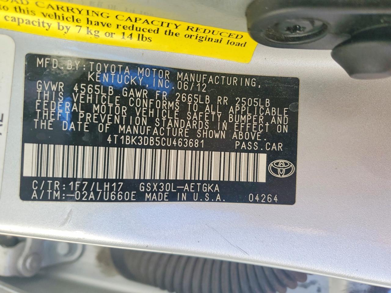 2012 TOYOTA Avalon