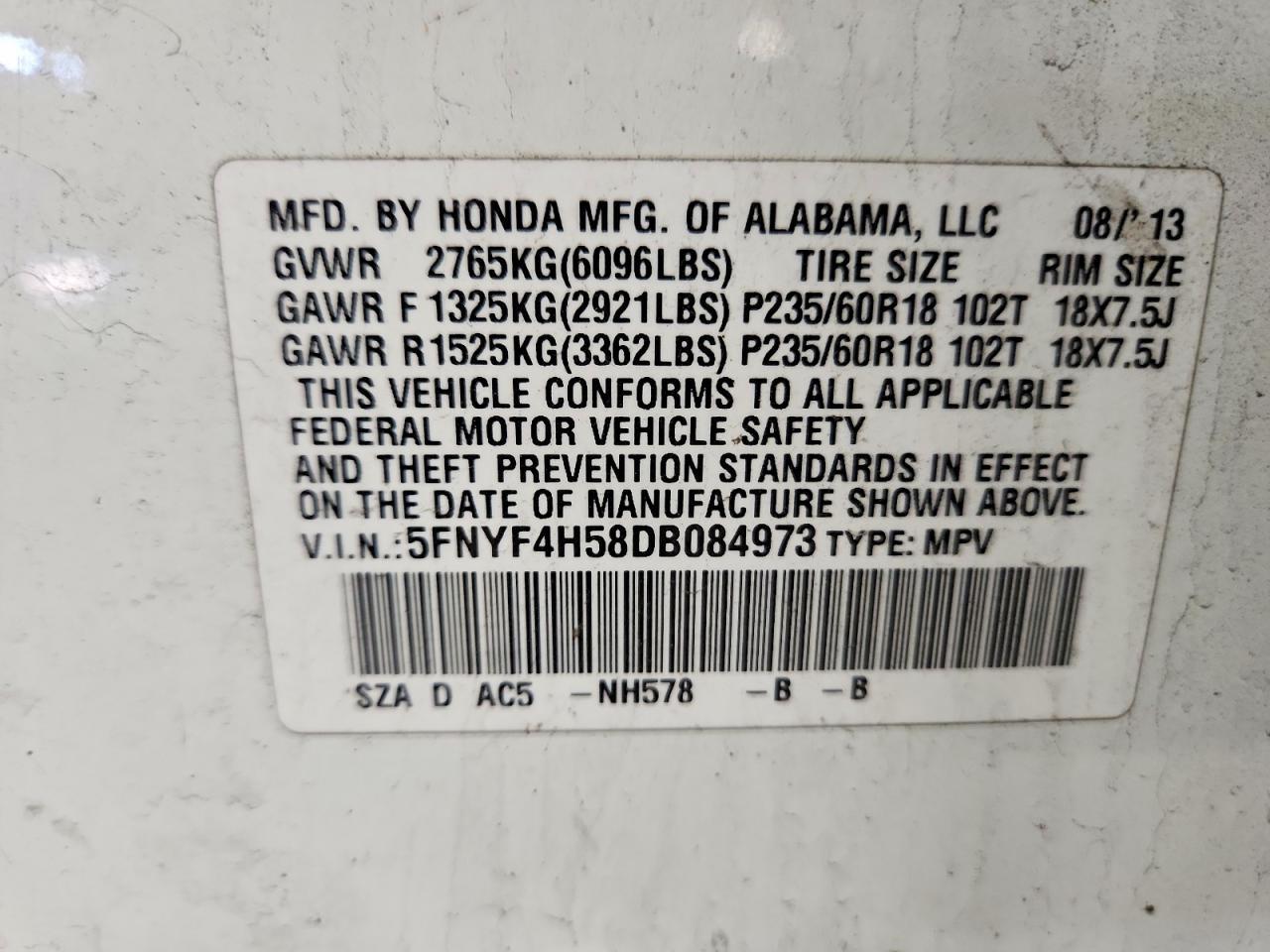 2013 HONDA PILOT