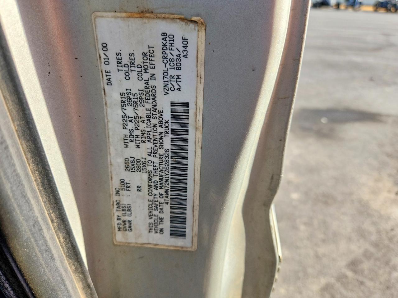2000 TOYOTA TACOMA