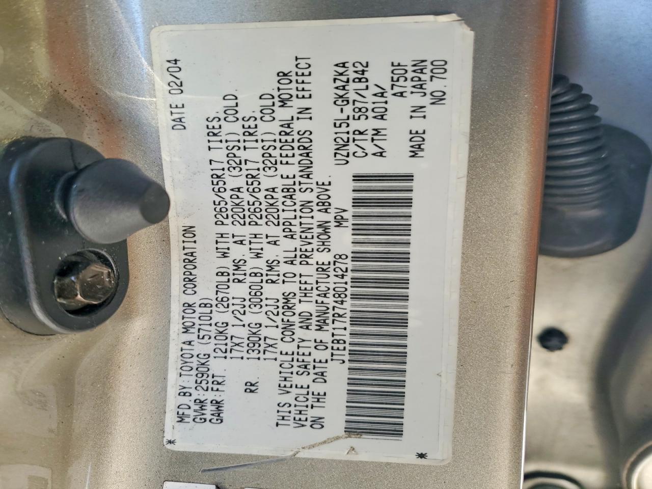 2004 TOYOTA 4Runner