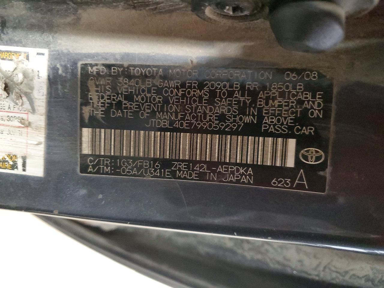2009 TOYOTA COROLLA
