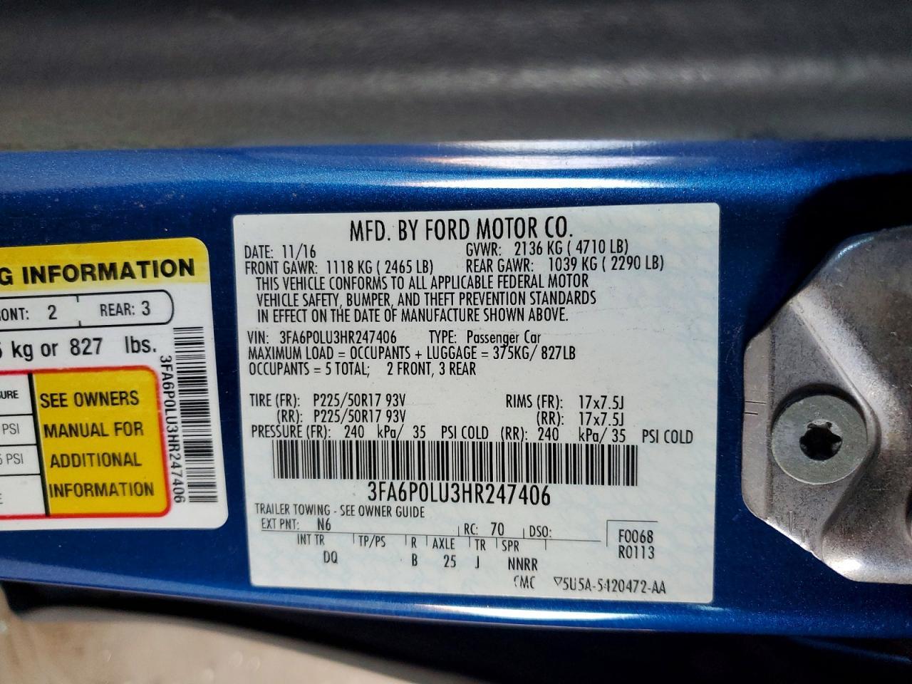 2017 FORD FUSION