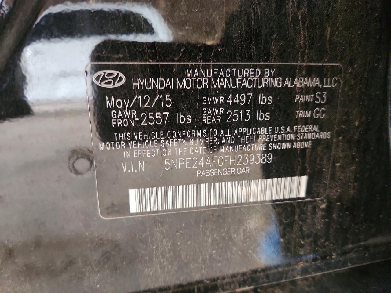 2015 HYUNDAI SONATA