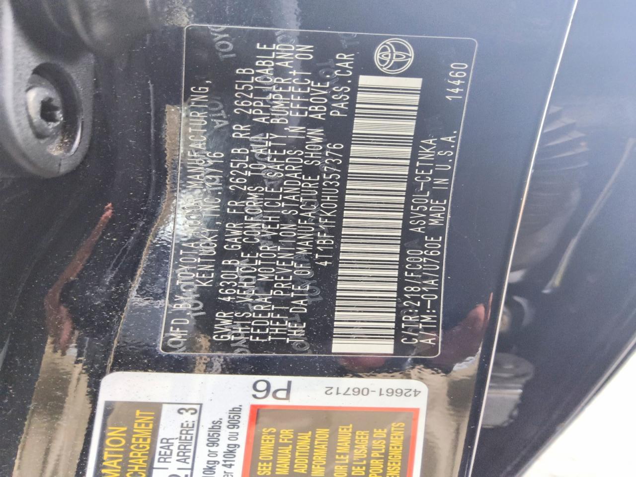 2017 TOYOTA CAMRY