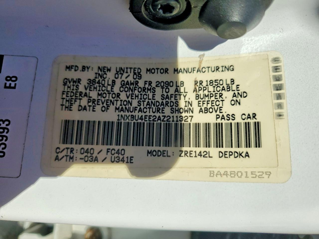 2010 TOYOTA COROLLA