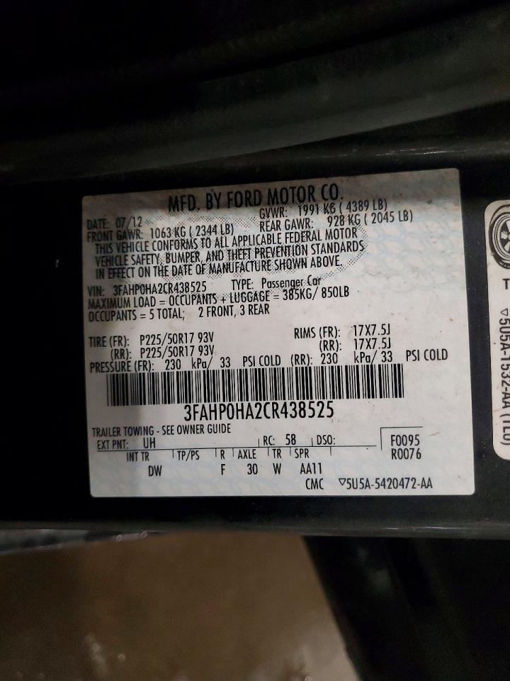2012 FORD FUSION