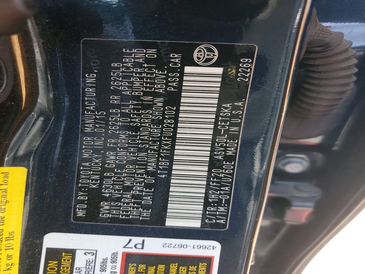 2015 TOYOTA CAMRY