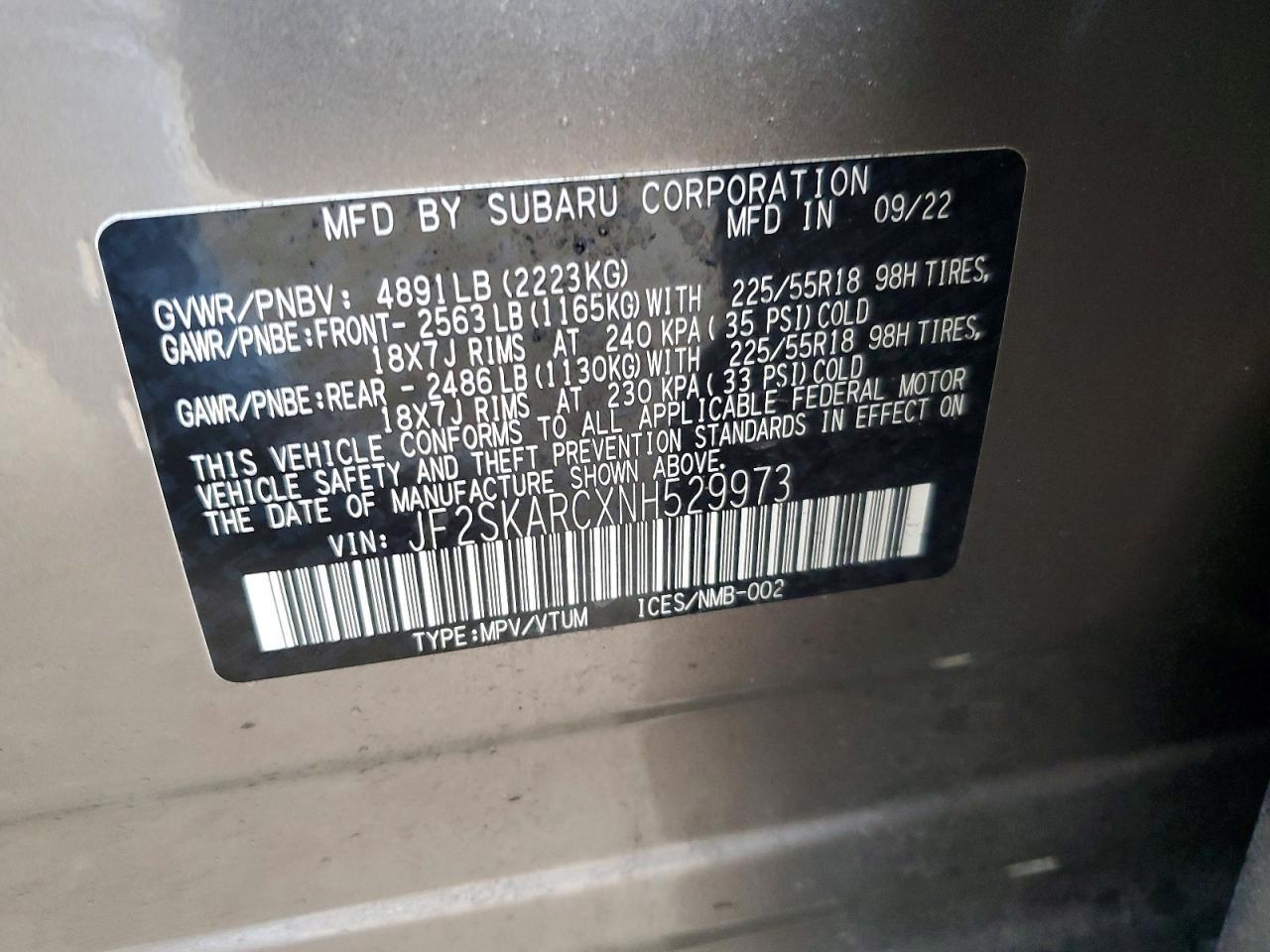 2022 SUBARU FORESTER