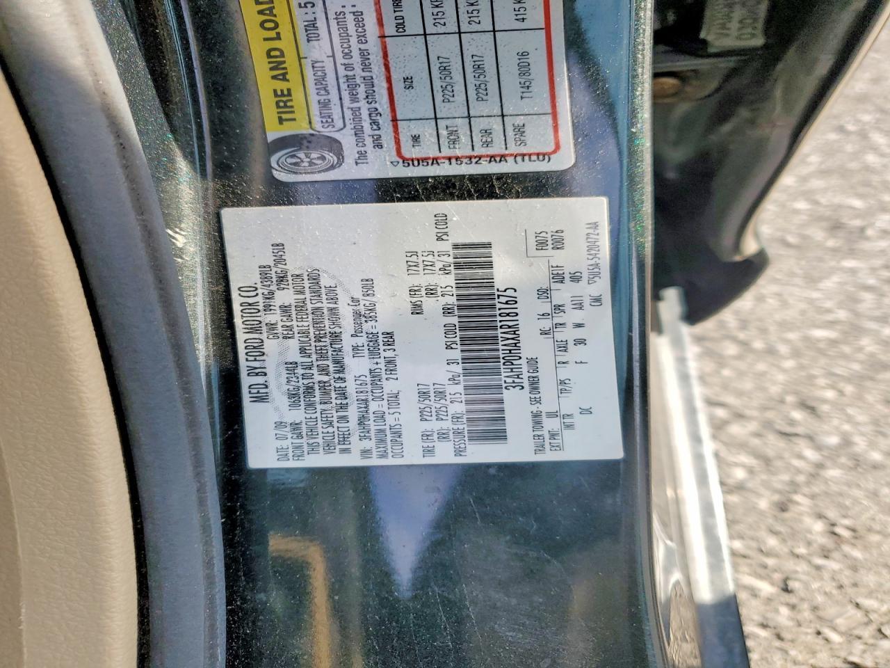2010 FORD FUSION