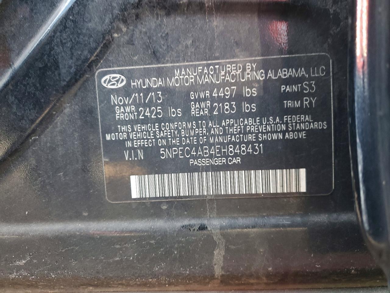 2014 HYUNDAI SONATA