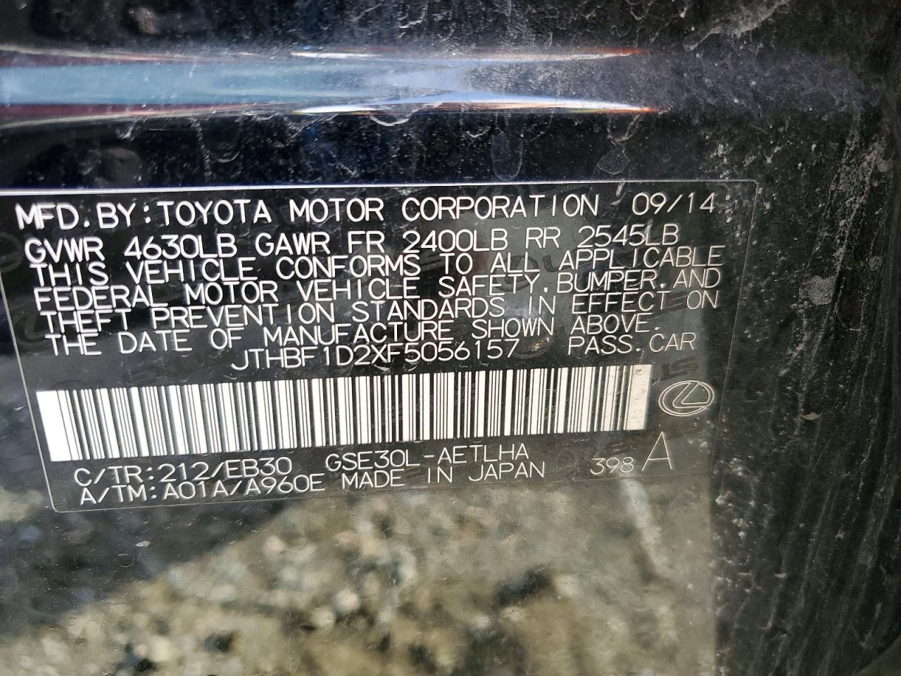 2015 LEXUS IS 250