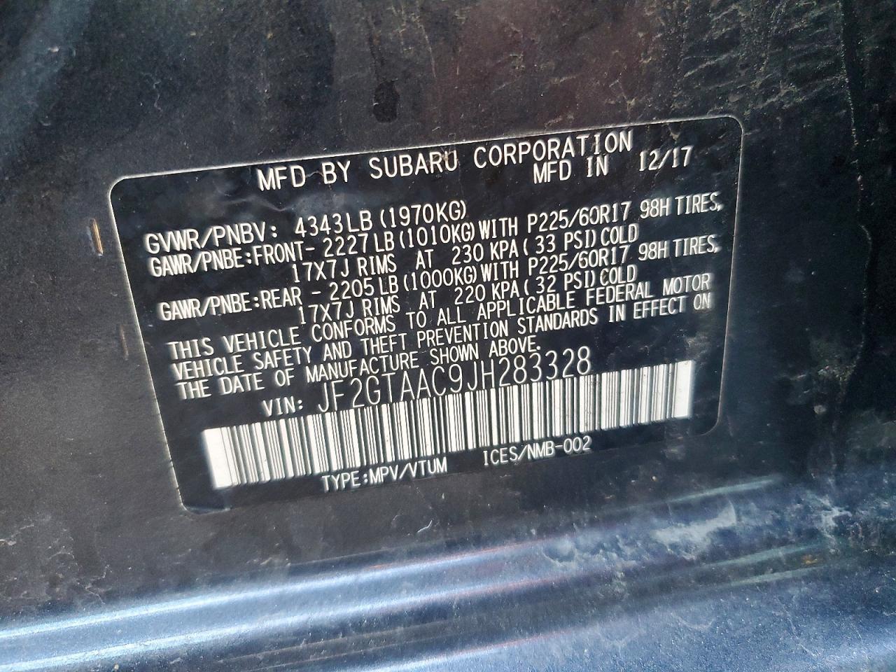 2018 SUBARU Crosstrek