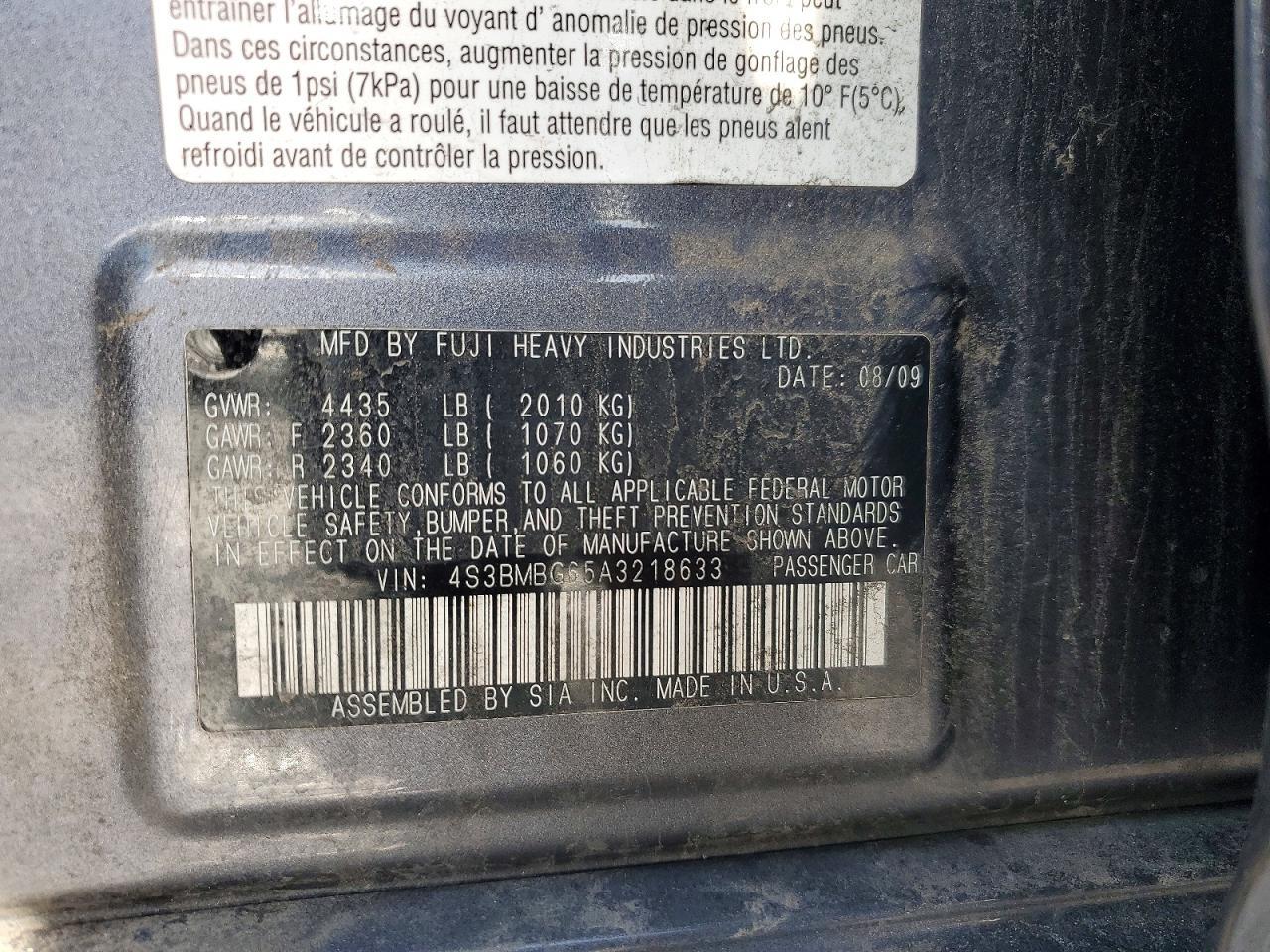2010 SUBARU Legacy