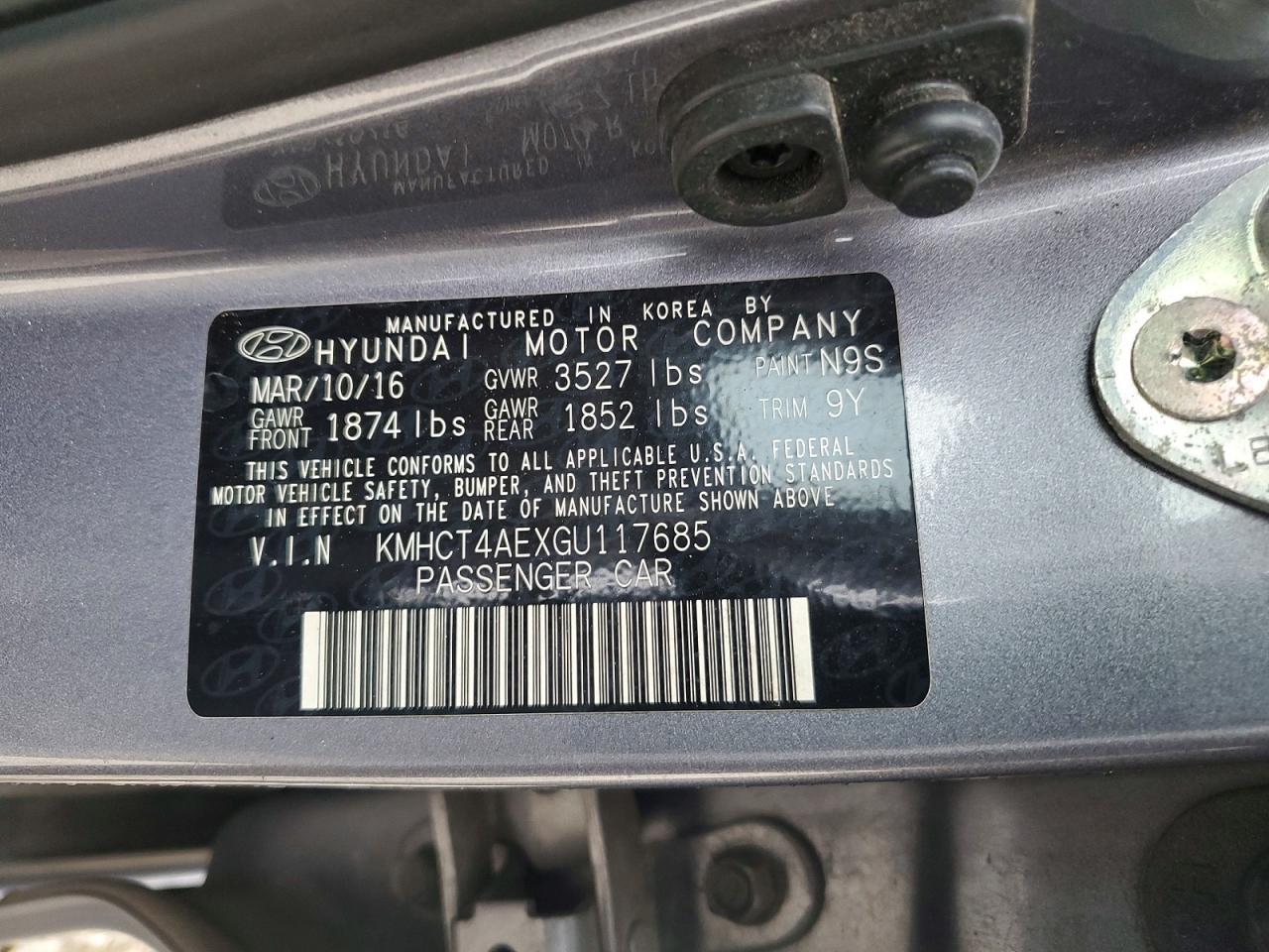 2016 HYUNDAI ACCENT