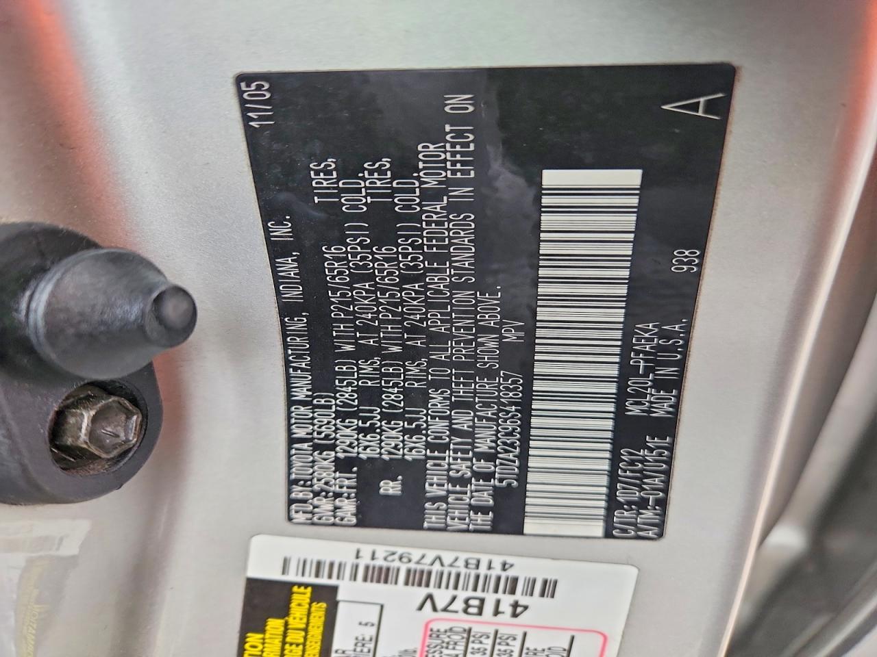 2006 TOYOTA SIENNA