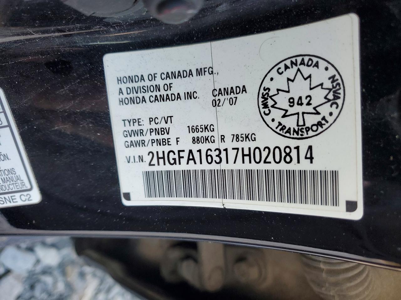 2007 HONDA CIVIC
