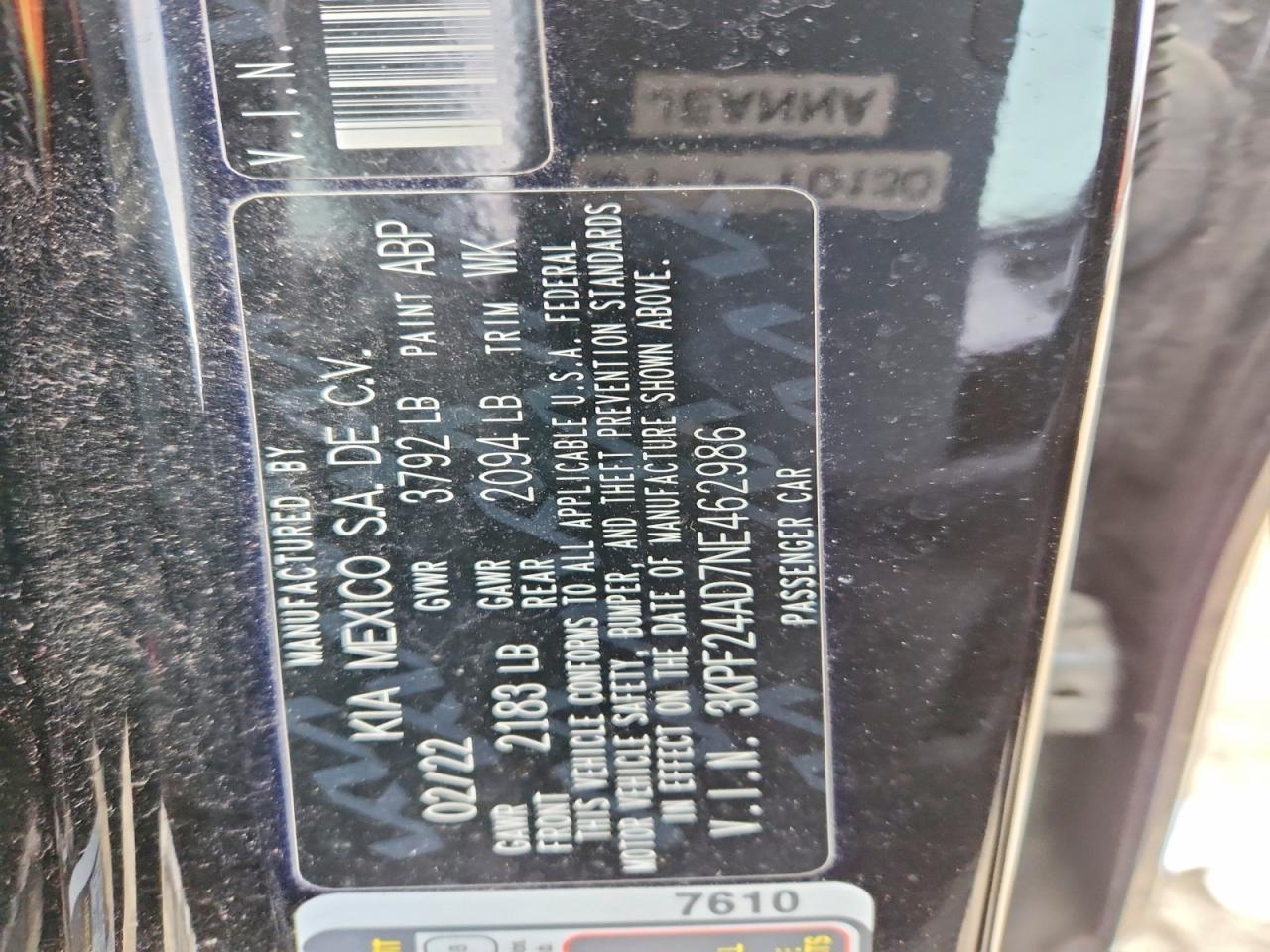 2022 KIA FORTE