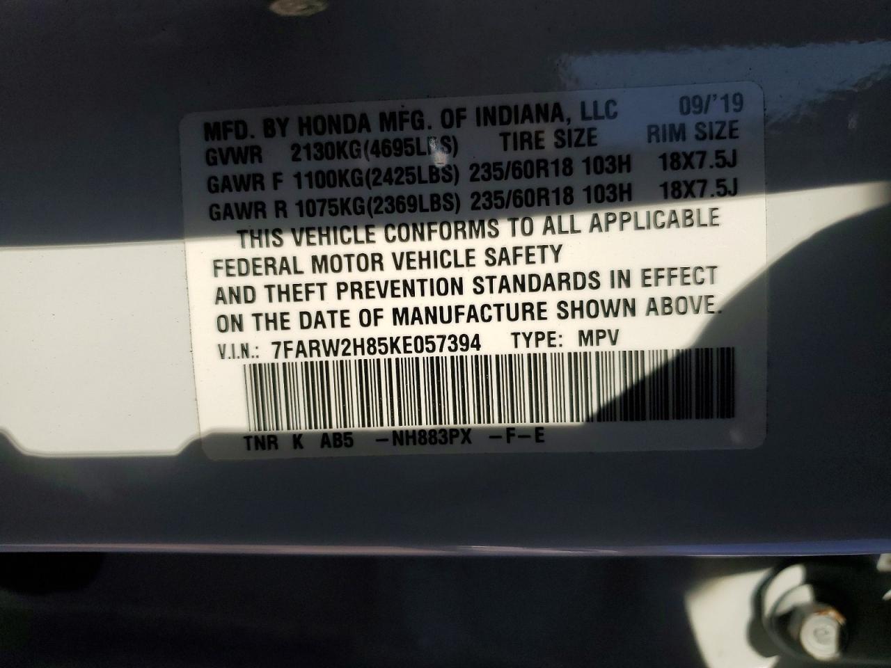 2019 HONDA CR-V