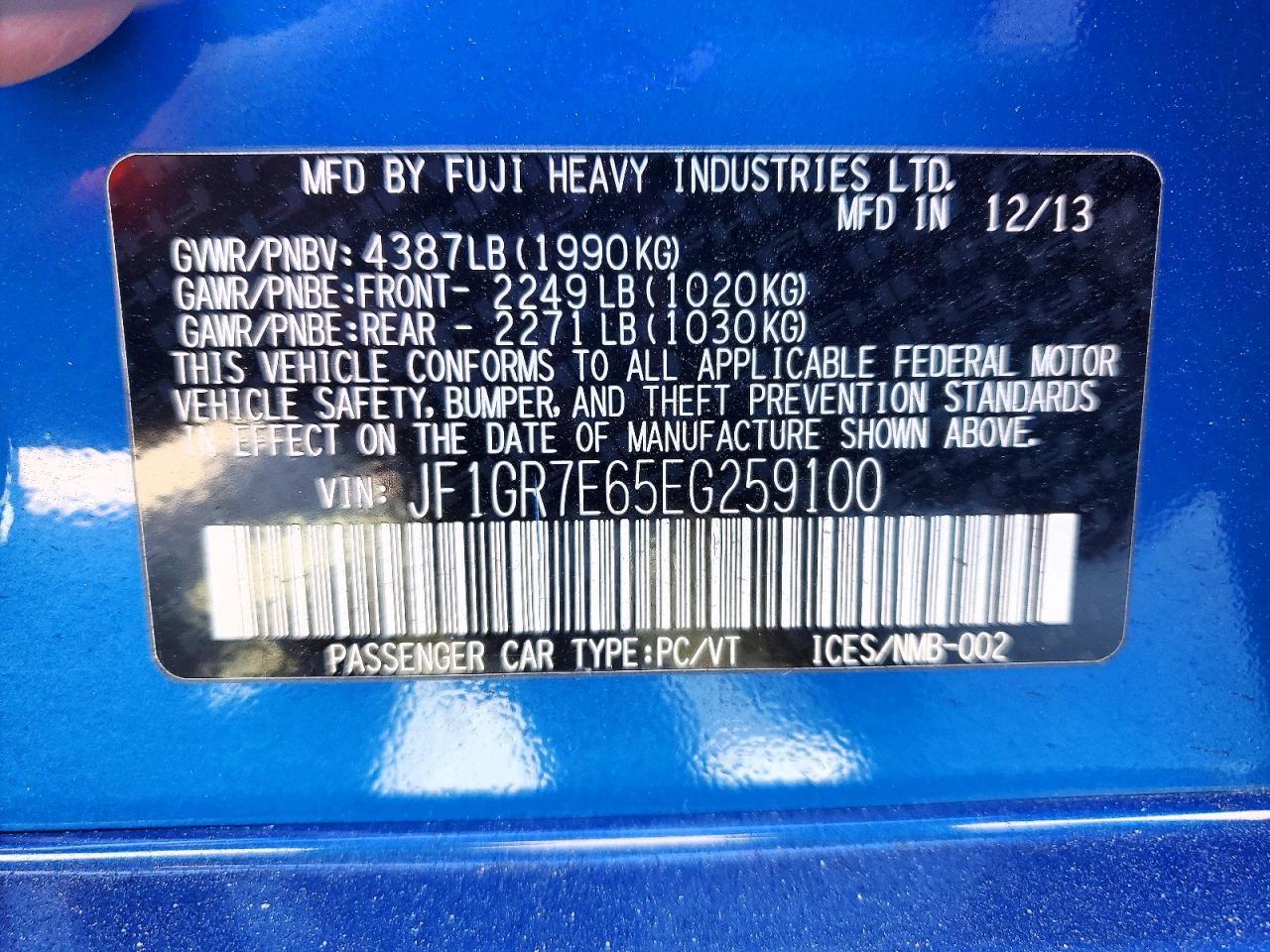 2014 SUBARU IMPREZA