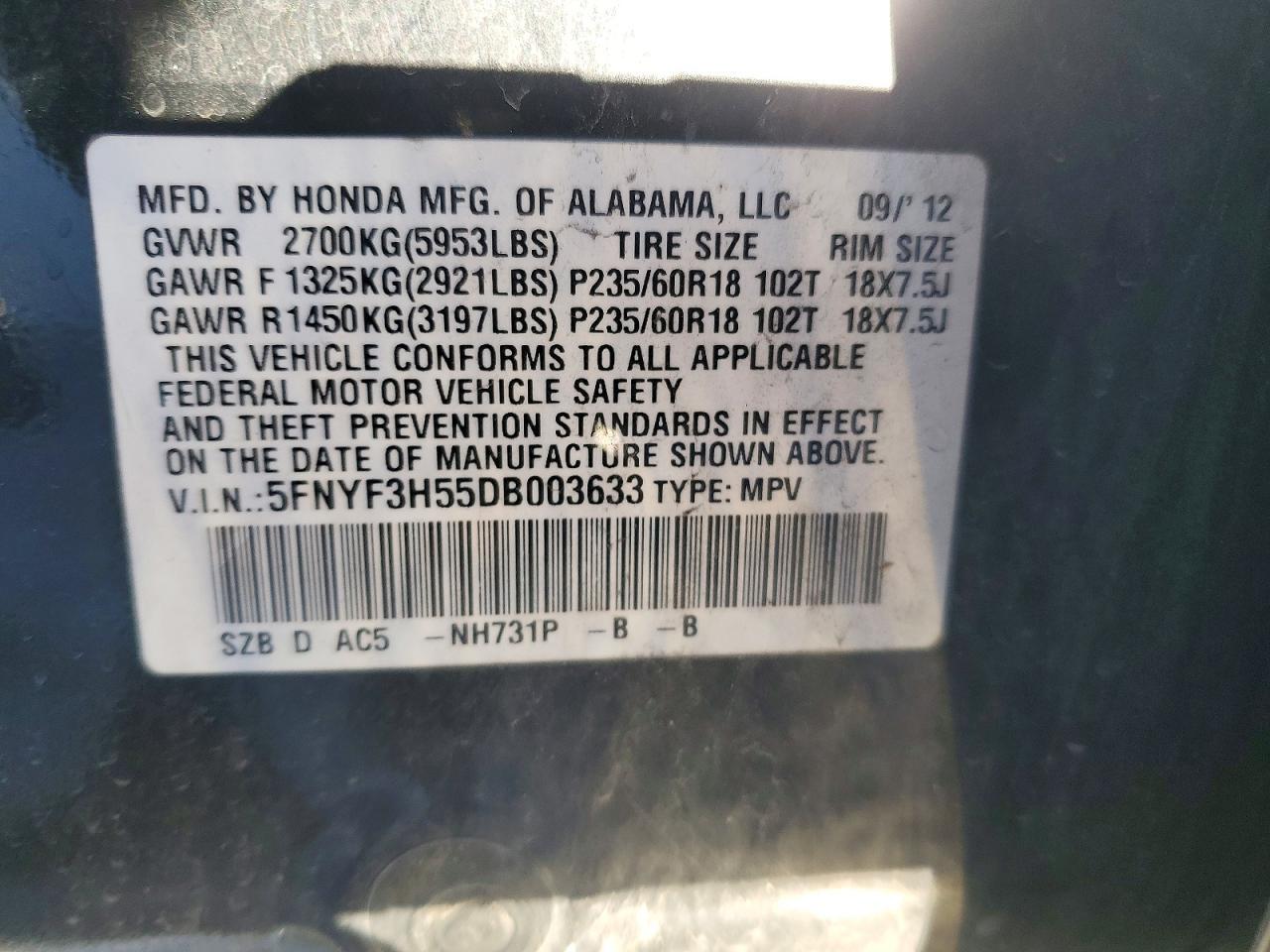 2013 HONDA PILOT