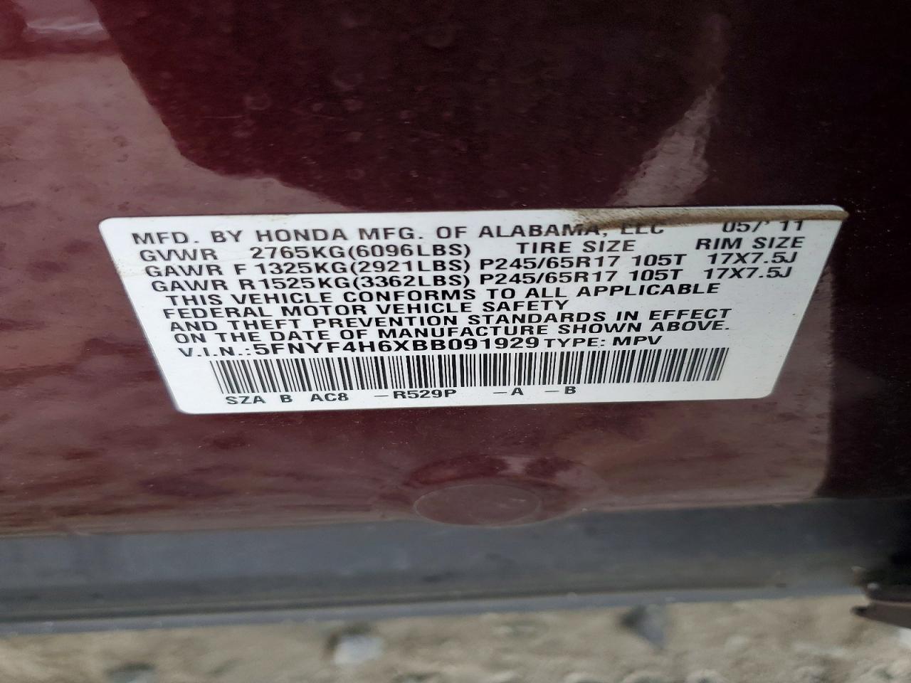 2011 HONDA PILOT