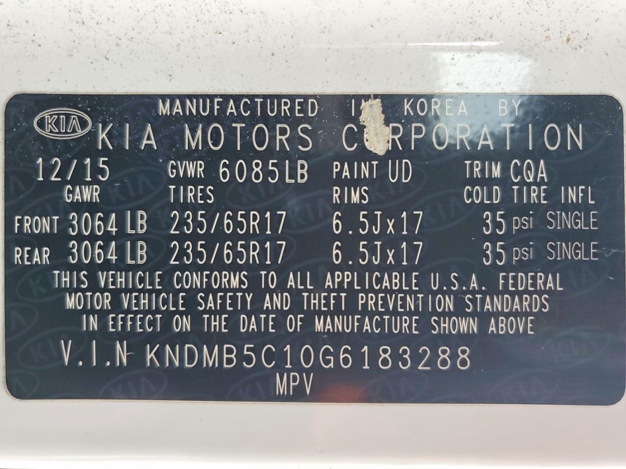 2016 KIA SEDONA