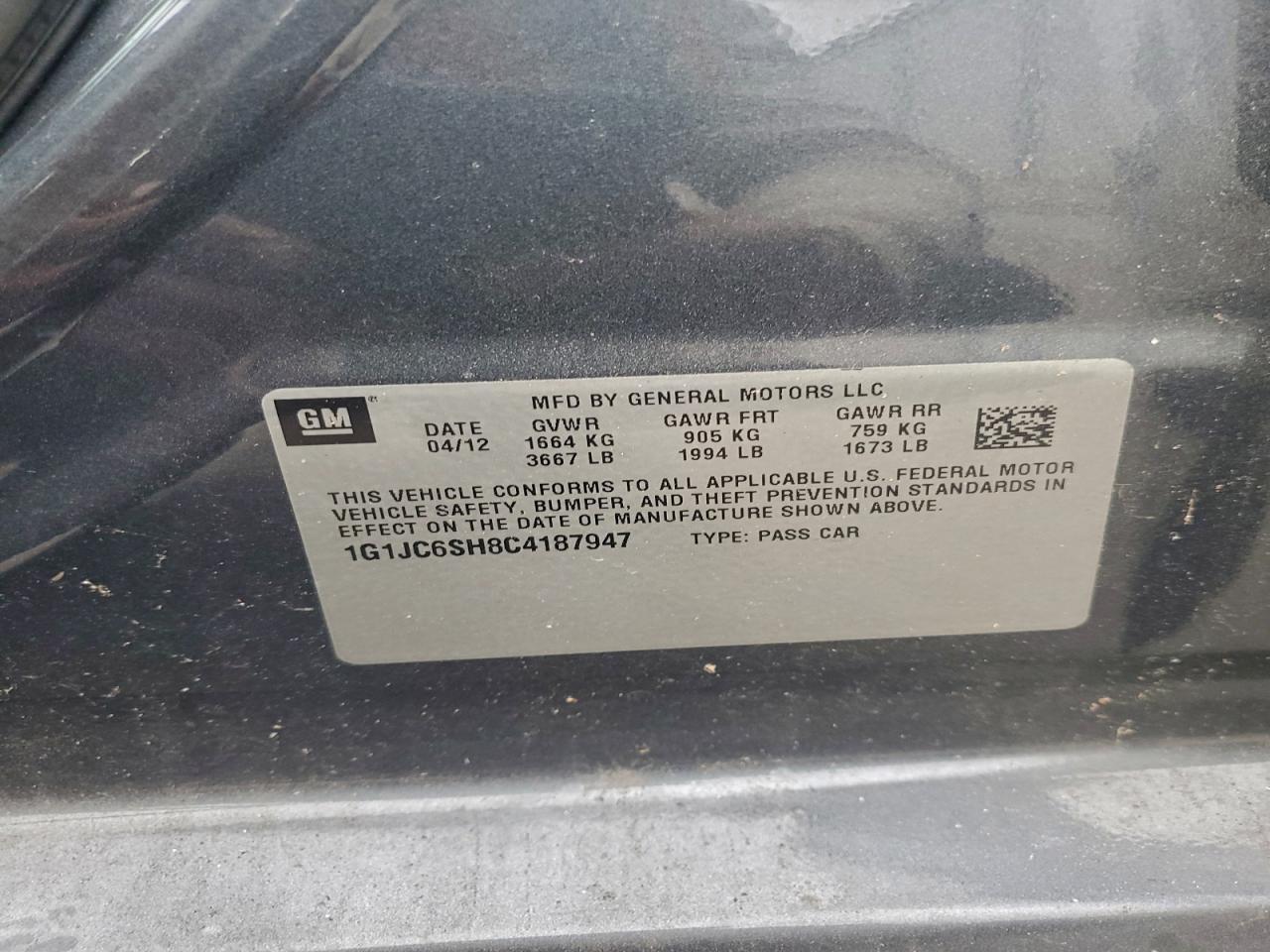 2012 CHEVROLET SONIC
