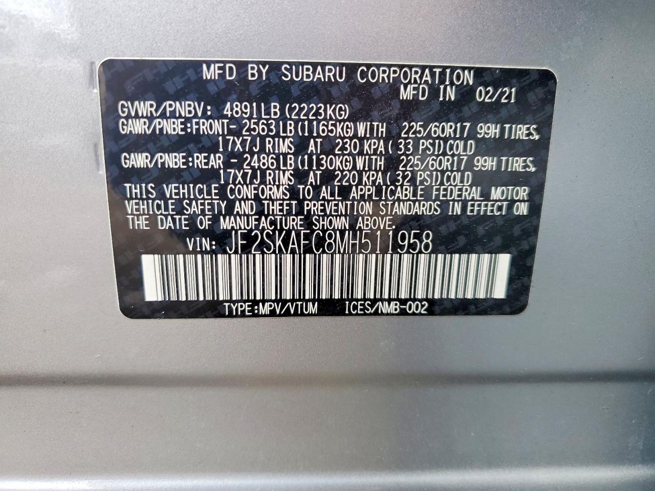 2021 SUBARU FORESTER