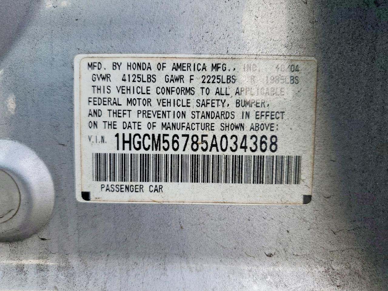 2005 HONDA ACCORD