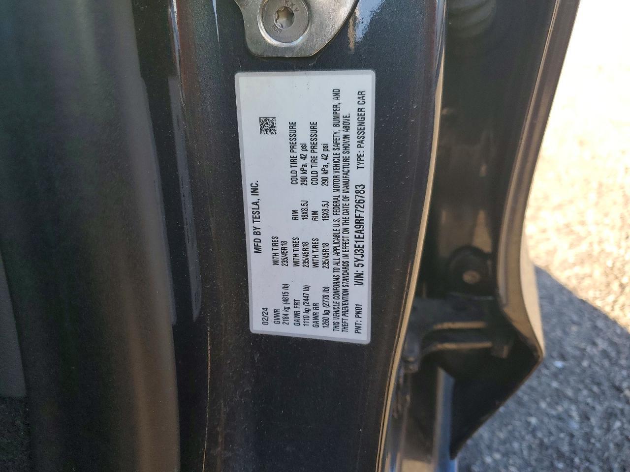 2024 TESLA MODEL 3