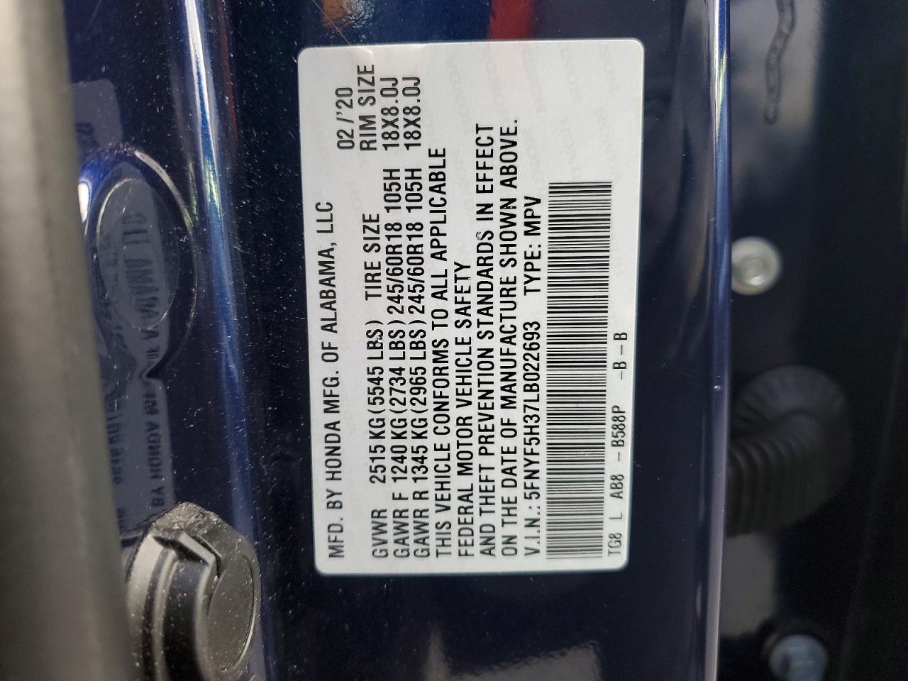 2020 HONDA PILOT