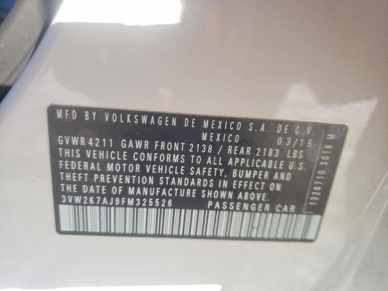 2015 VOLKSWAGEN JETTA