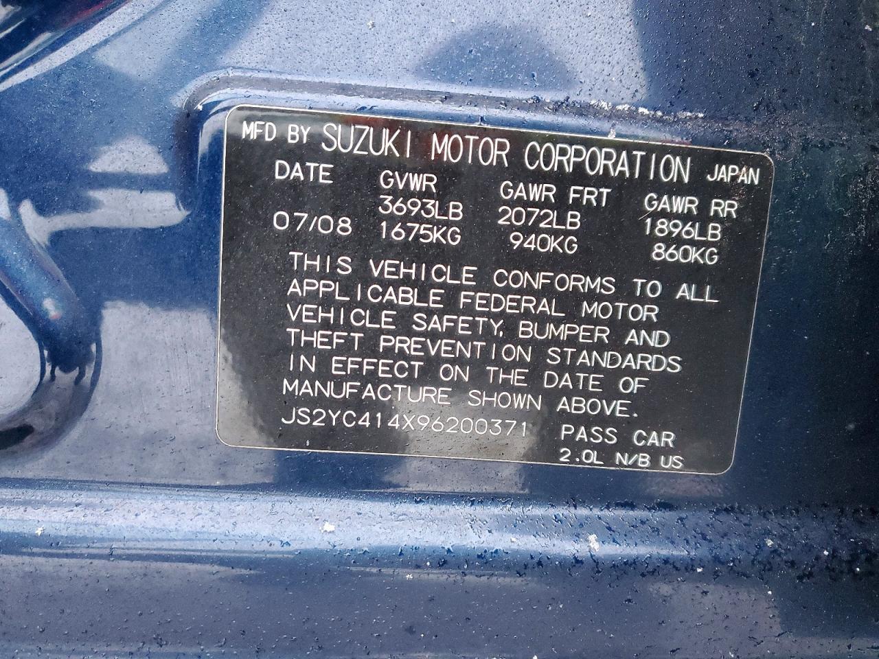 2009 SUZUKI SX4