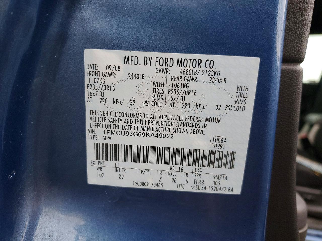 2009 FORD ESCAPE
