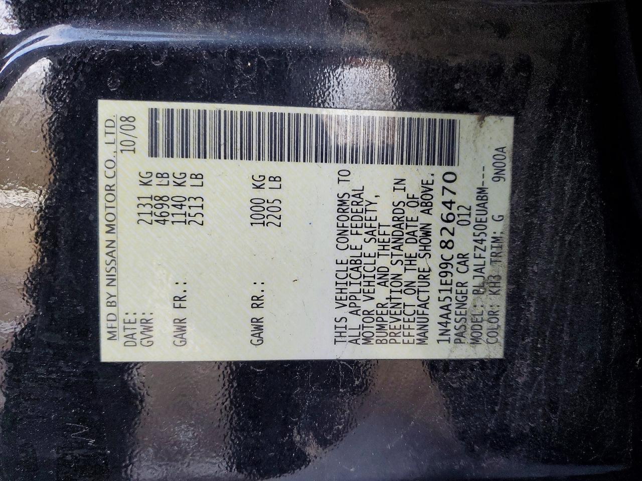 2009 NISSAN Maxima