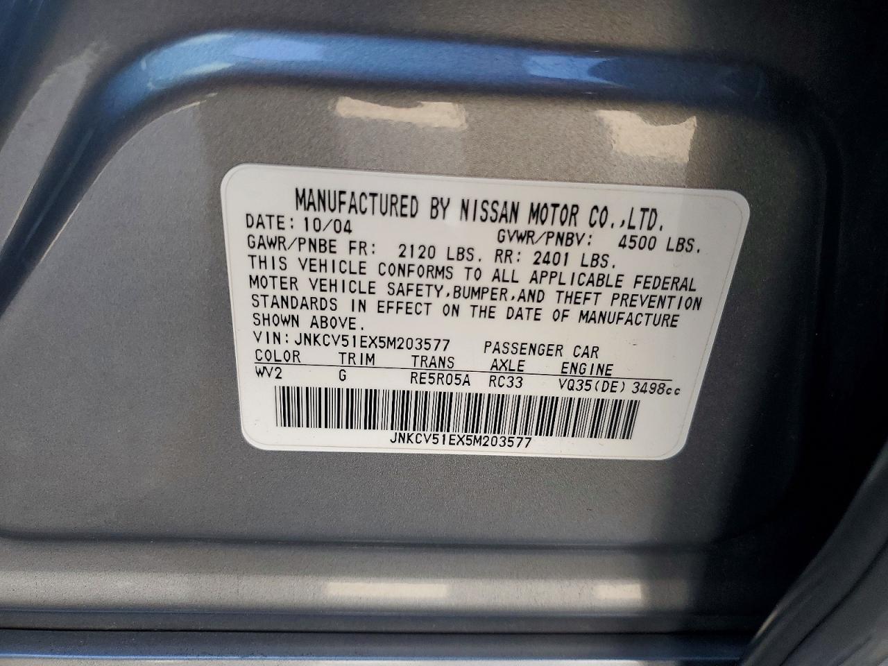 2005 INFINITI G35