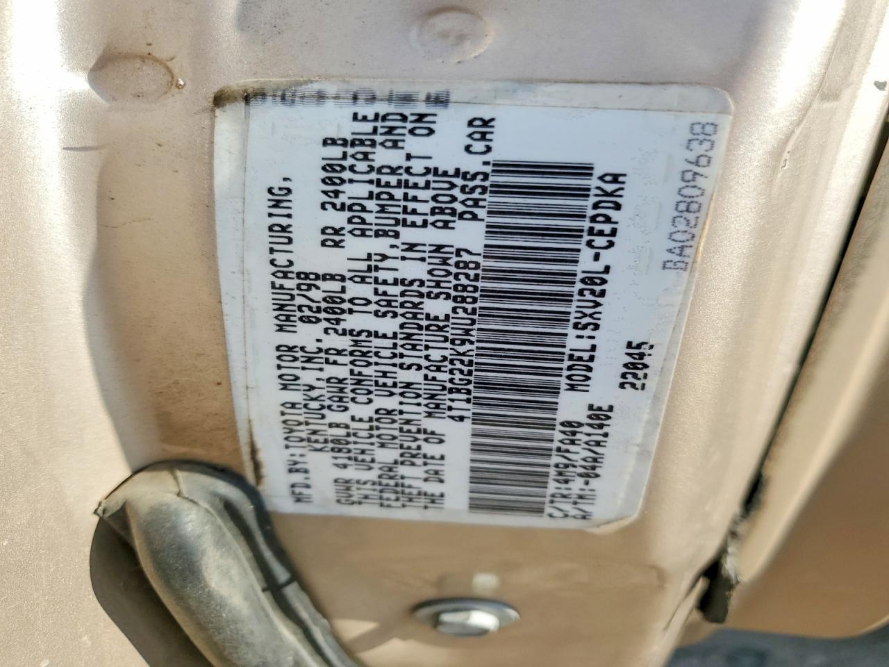 1998 TOYOTA CAMRY
