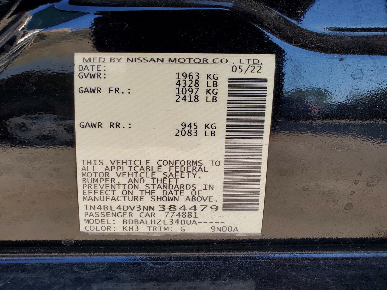 2022 NISSAN ALTIMA