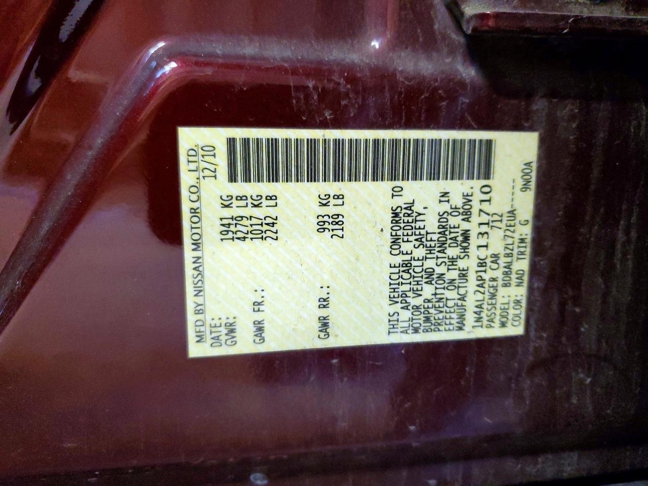 2011 NISSAN ALTIMA