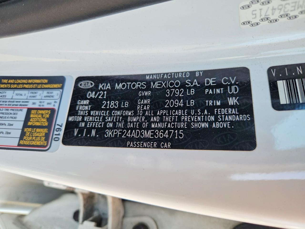 2021 KIA FORTE