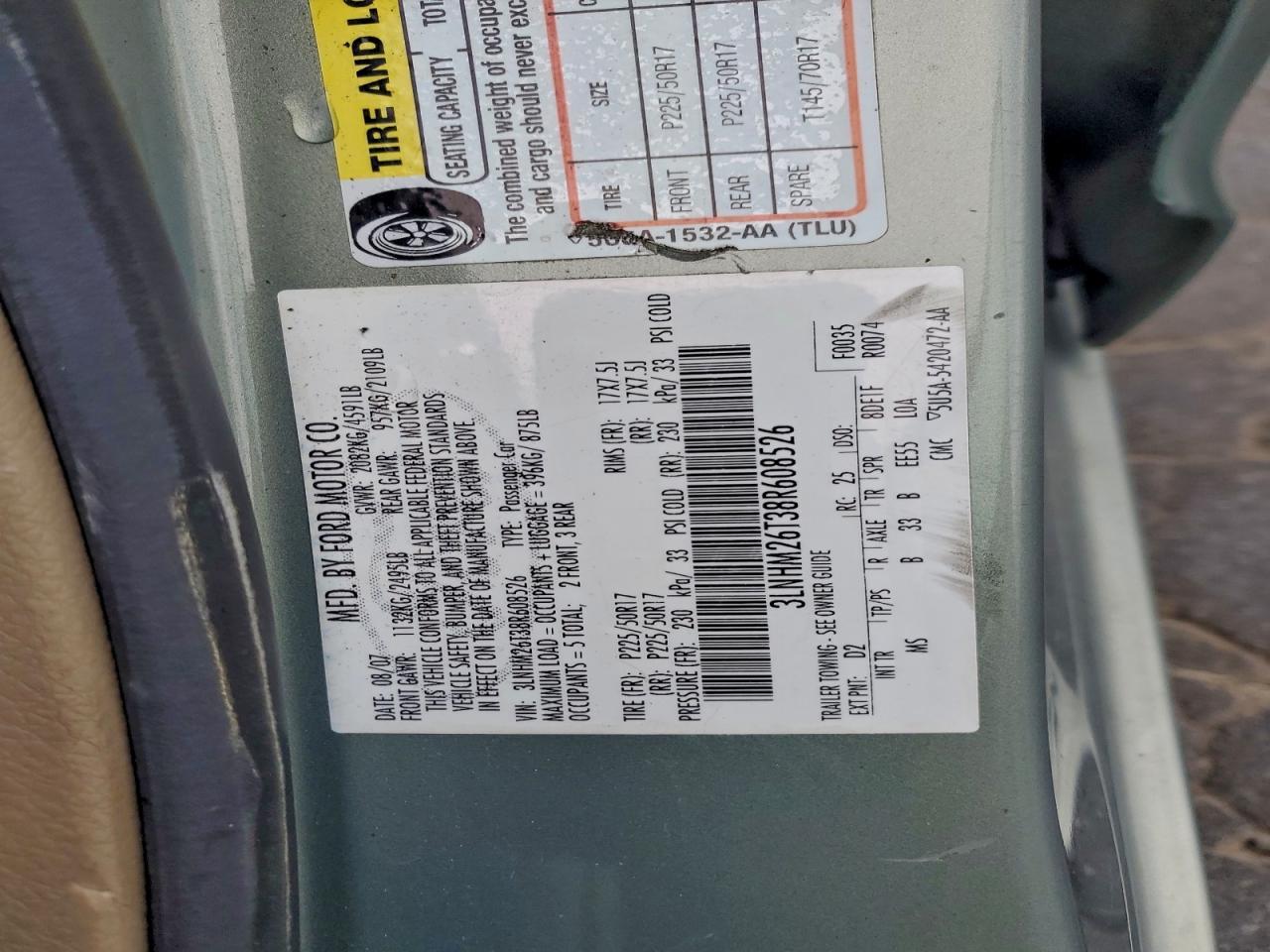 2008 LINCOLN MKZ
