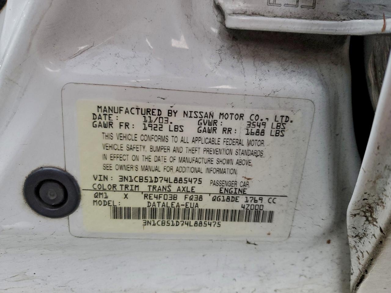 2004 NISSAN SENTRA