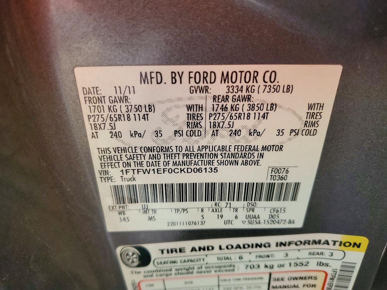 2012 FORD F-150